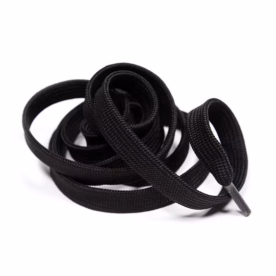 Cordón plano de la cuerda de los zapatos de los azules marinos del color salvaje blanco de encargo del logotipo de la impresión